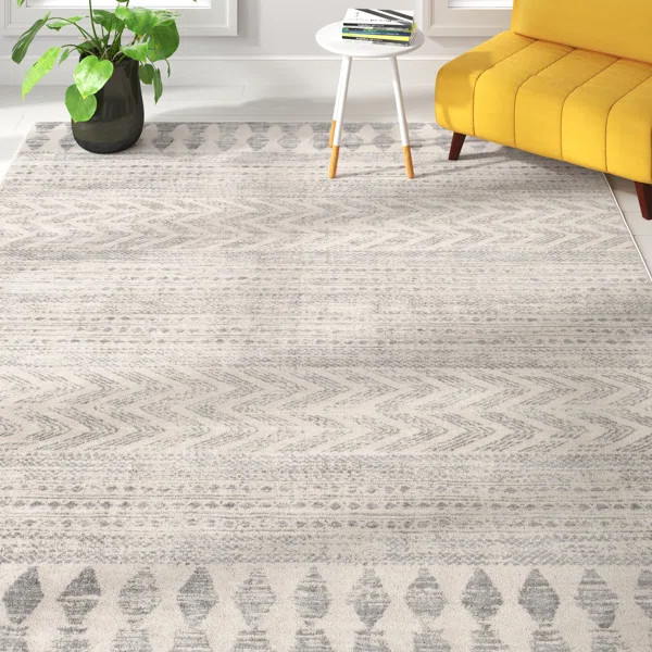 Herrod Power Loom Performance Gray/Off-White Rug | Wayfair North America