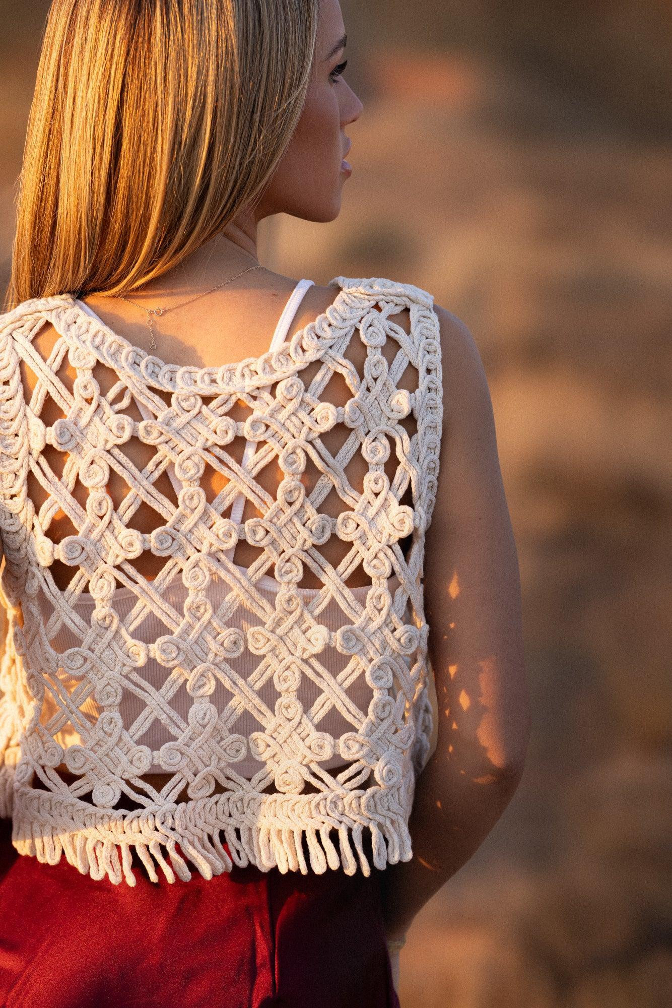 Joye Crocheted Vest One size | FEHRNVI