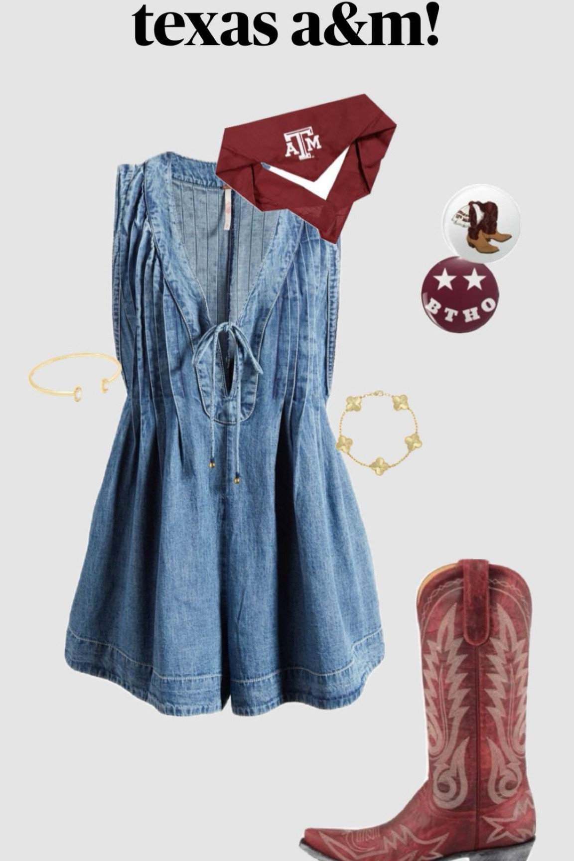 GAMEDAY OUTFIT INSPO. ALABAMA, ARKANSAS, GEORGIA, Texas a&m, Florida state, south carolina, RED AND WHITE. football game, denim dress, outfit inspo, trending outfit, trendy. DENIM OUTFIT. denim clothes. cowboy boots. cowgirl boots

#LTKU #LTKBacktoSchool #LTKSeasonal

#LTKU #LTKFallSale #LTKSeasonal

#LTKU #LTKBeauty #LTKFallSale