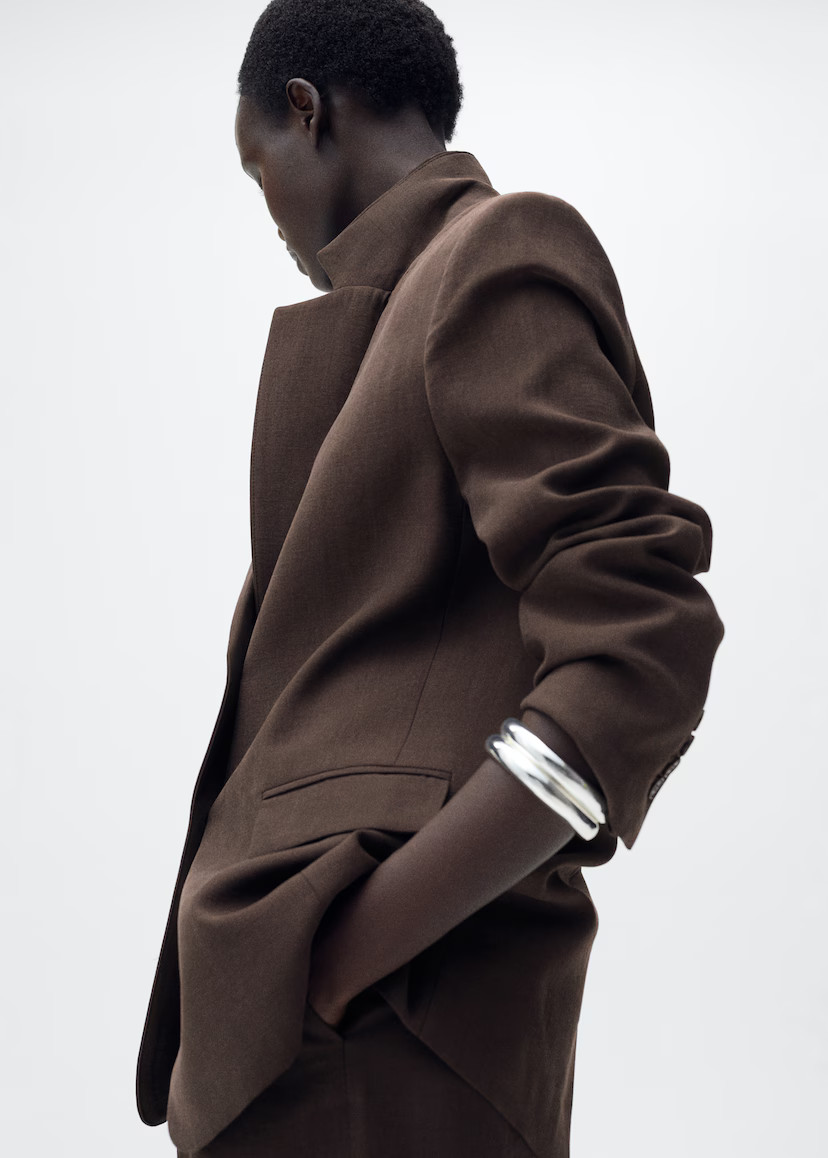 Straight-fit lyocell suit jacket - Women | MANGO United Kingdom | MANGO (UK)