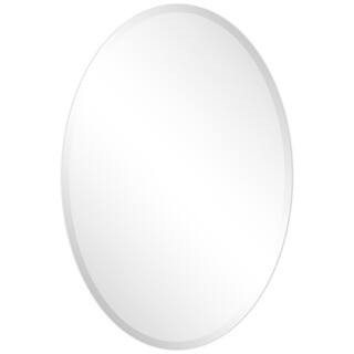 Frameless Beveled Oval Wall Mirror(Product Width in.24 x Product Height in.36) | The Home Depot