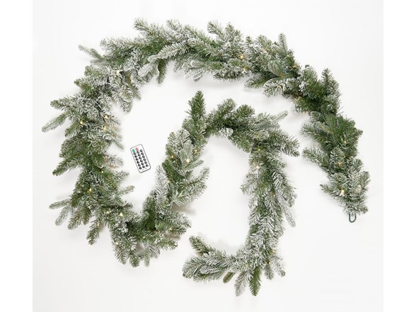 9' Flocked Fairy Light Garland | Woot!