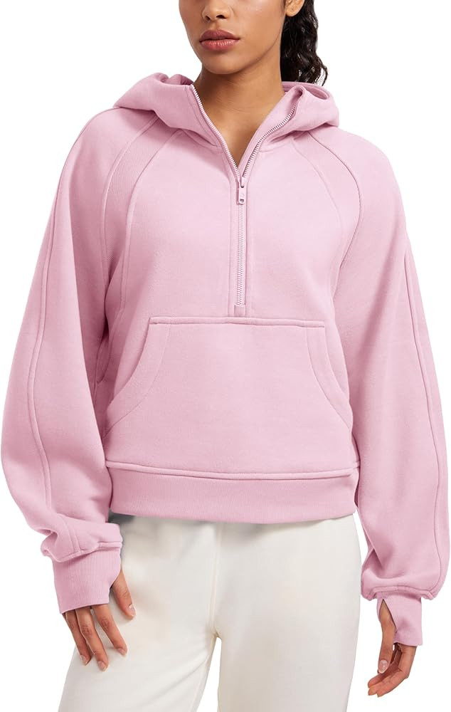 CRZ YOGA Womens Fleece Lined Half Zip Hoodies Pullover Oversized Long Sleeve Casual Workout Sweat... | Amazon (US)
