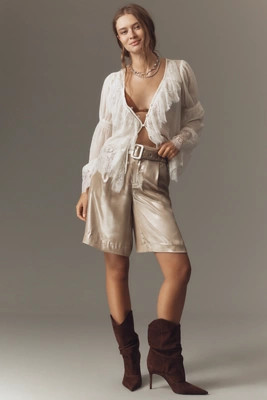 By Anthropologie Liquid Shine Bermuda Shorts | Anthropologie (US)