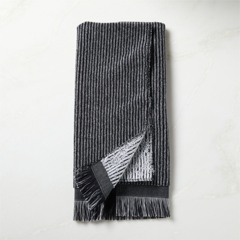 Astrid Organic Cotton Reversible Black and White Hand Towel + Reviews | CB2 | CB2