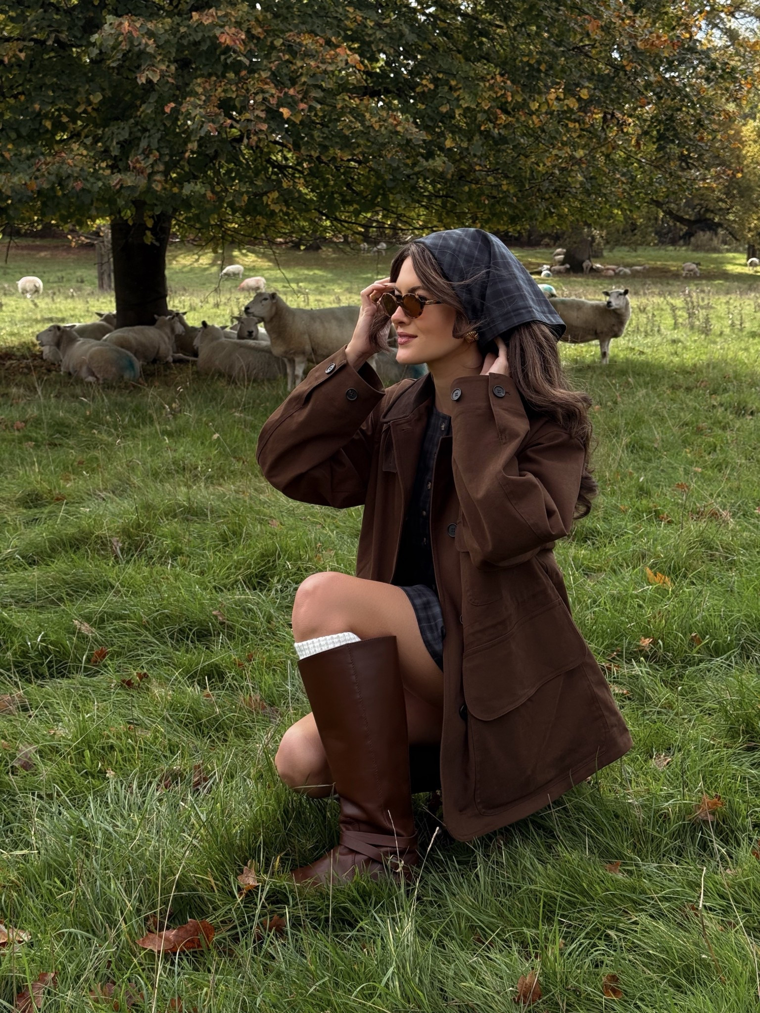 Cotswolds outfit 🤎✨ dairy boy dress, Frye boots, Miu Miu sunglasses, cos field jacket 

#fallfashion #dairyboy #cotswolds 

#LTKSeasonal #LTKFindsUnder100 #LTKTravel
