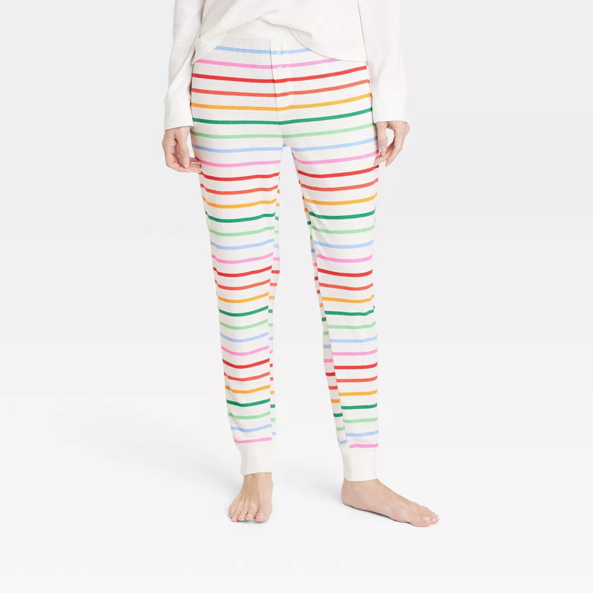 Women's Striped Matching Family Thermal Pajama Pants - Wondershop™ Cream | Target