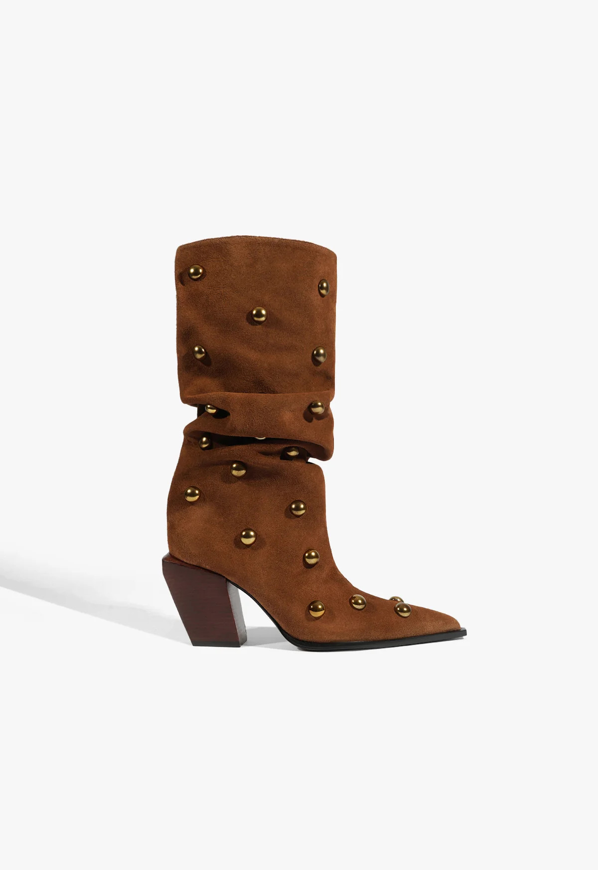 Brown Suede Boot Tulsa Studs | SCHUTZ | Schutz (US)