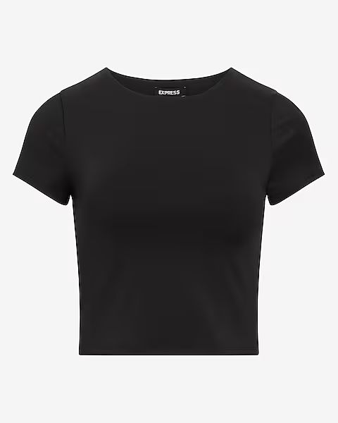 Body Contour High Compression Cropped Crew Tee | Express
