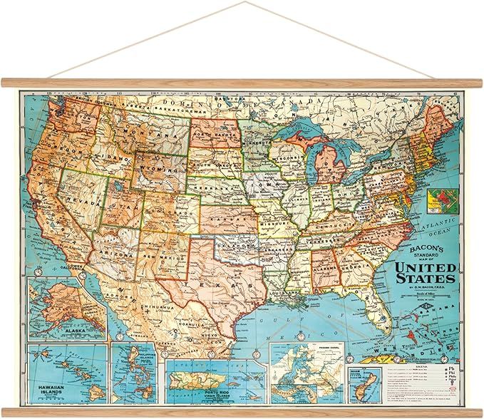 Cavallini Papers & Co. Cavallini Vintage USA Map Hanging Poster | Amazon (US)