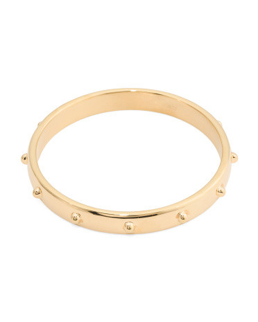 Made In Italy 14kt Gold Station Stud Bangle Bracelet | TJ Maxx