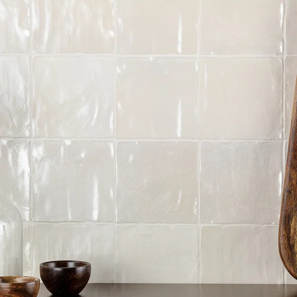 Amagansett 4" x 4" Straight Edge Ceramic Singular Tile | Wayfair Professional
