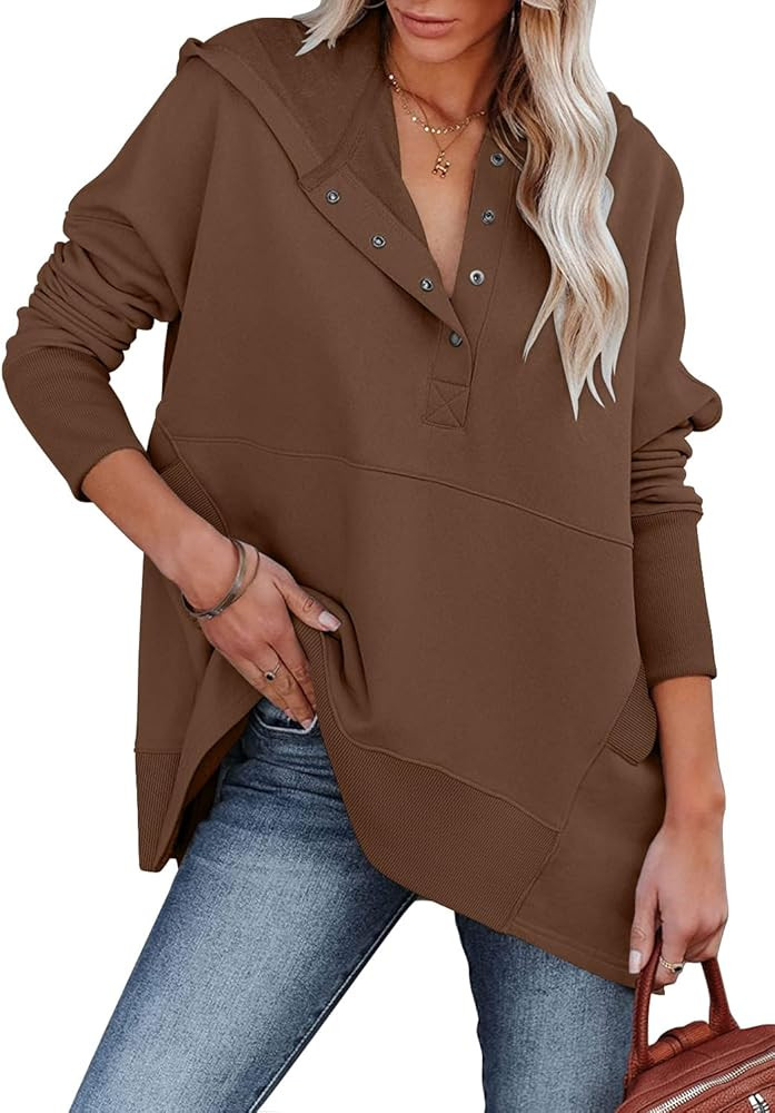 onlypuff Oversized Pulllover Hoodies for Women Fall Fashion Sweatshirts Teen Girls Hooded Tunic T... | Amazon (US)