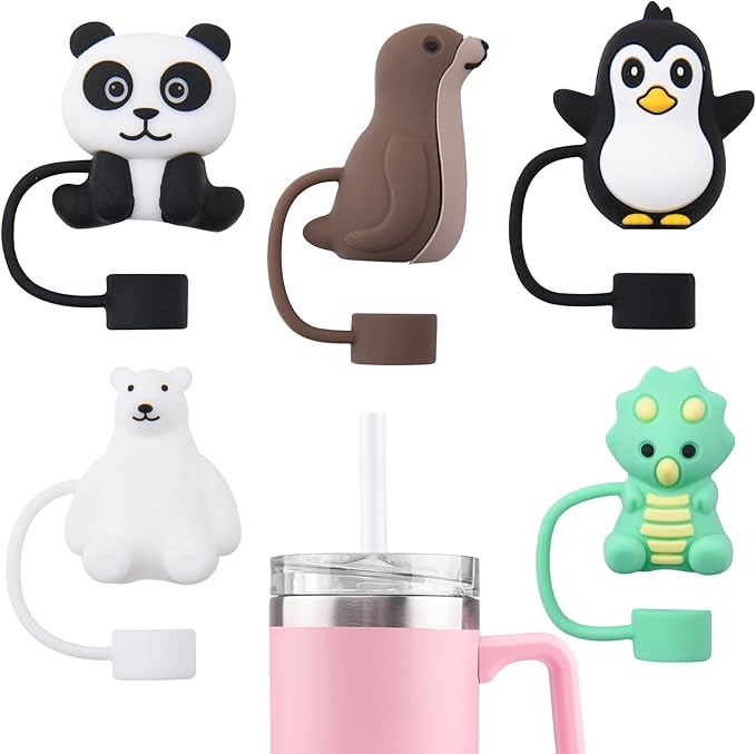 Pack of Compatible with Stanley 30&40 Oz Tumbler, 10mm Cute Zoo Straw Covers Cover, Lovely Animal... | Amazon (US)