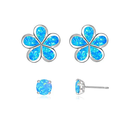 CiNily Gold Plated Flower Shaped Opal Hypoallergenic Stud Earrings Flower Dangle Drop Earrings Je... | Amazon (US)
