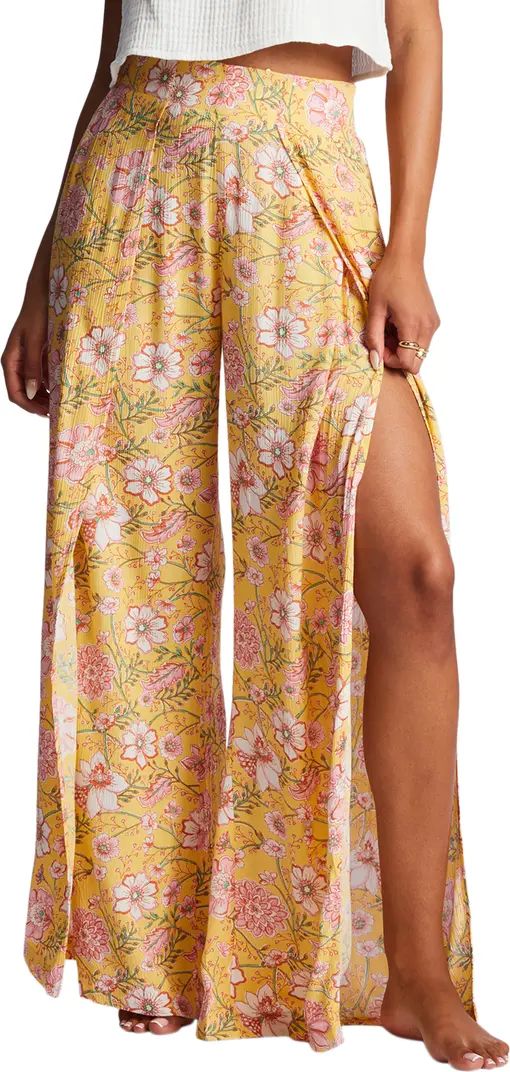 Split Spirit Floral Wide Leg Pants | Nordstrom