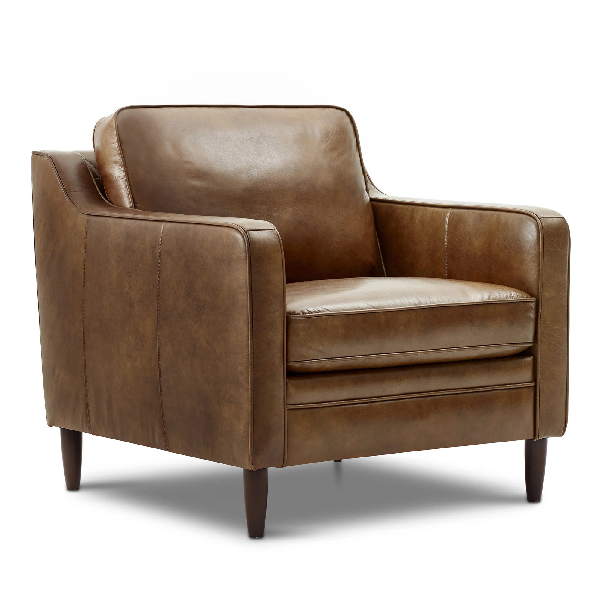 Abbott Genuine Leather Square Arm Accent Chair | Wayfair Professional