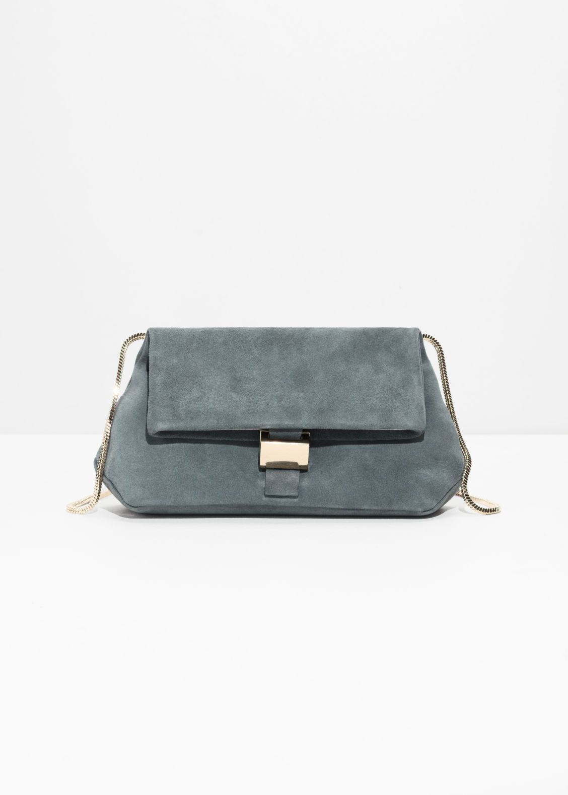 Small Leather Fold-Over Bag - Blue | & Other Stories (EU + UK)