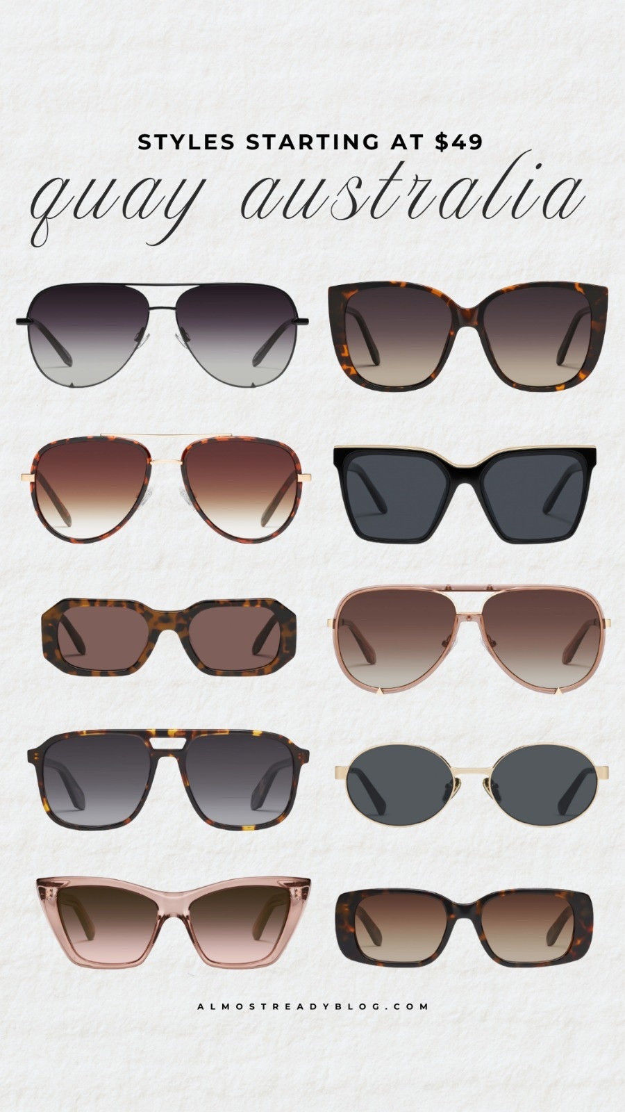 Quay Australia styles starting at $49, sunglasses, beach vacation, resort outfit, amanda west, almost ready blog

#LTKSaleAlert