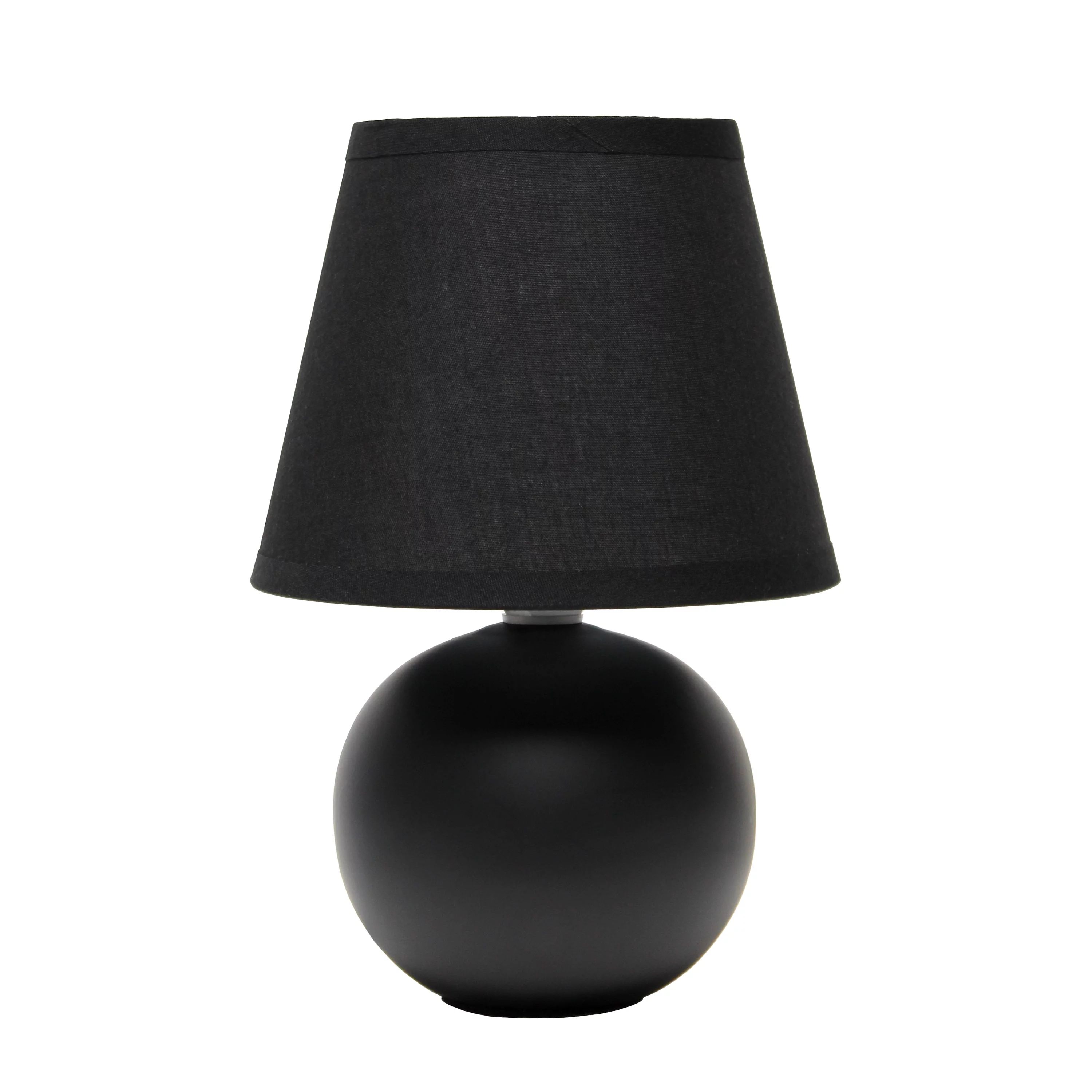 Simple Designs Mini Ceramic Globe Table Lamp, Black ( Light Bulb not included) | Walmart (US)