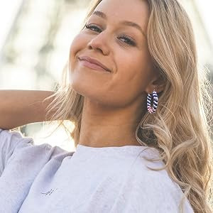 Madison Tyler Americana Collection Jewelry | Red White Blue Star Stud Dangle Earring | 4th of Jul... | Amazon (US)