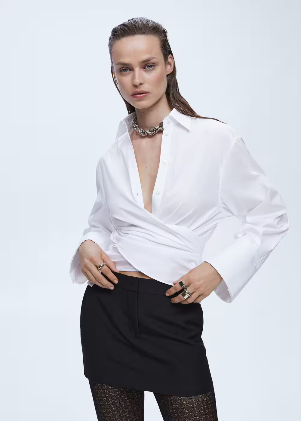 Cotton cross shirt -  Women | Mango United Kingdom | MANGO (UK)