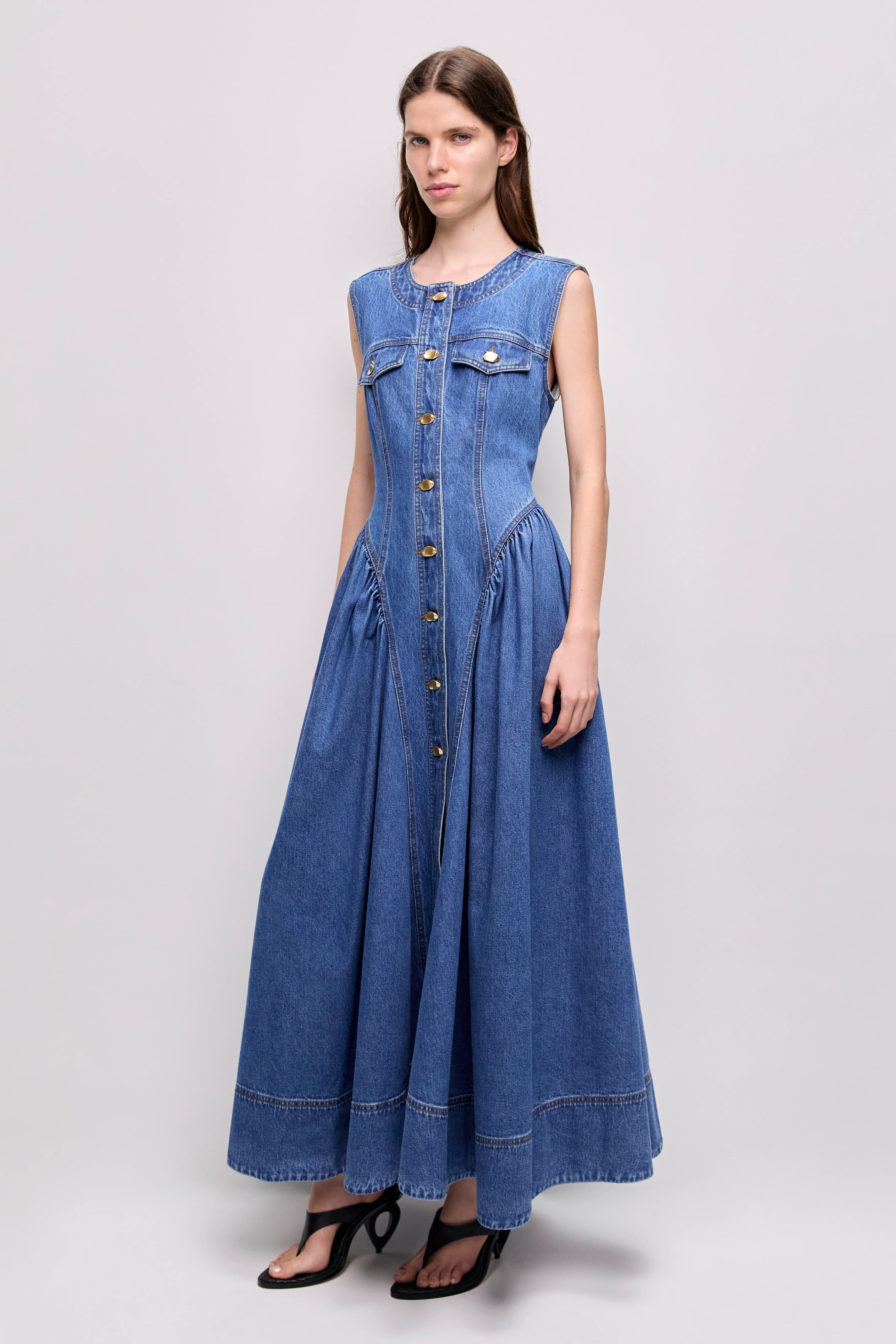 Loxley Denim Midi Dress | aje. (US, UK, Europe, ROW)