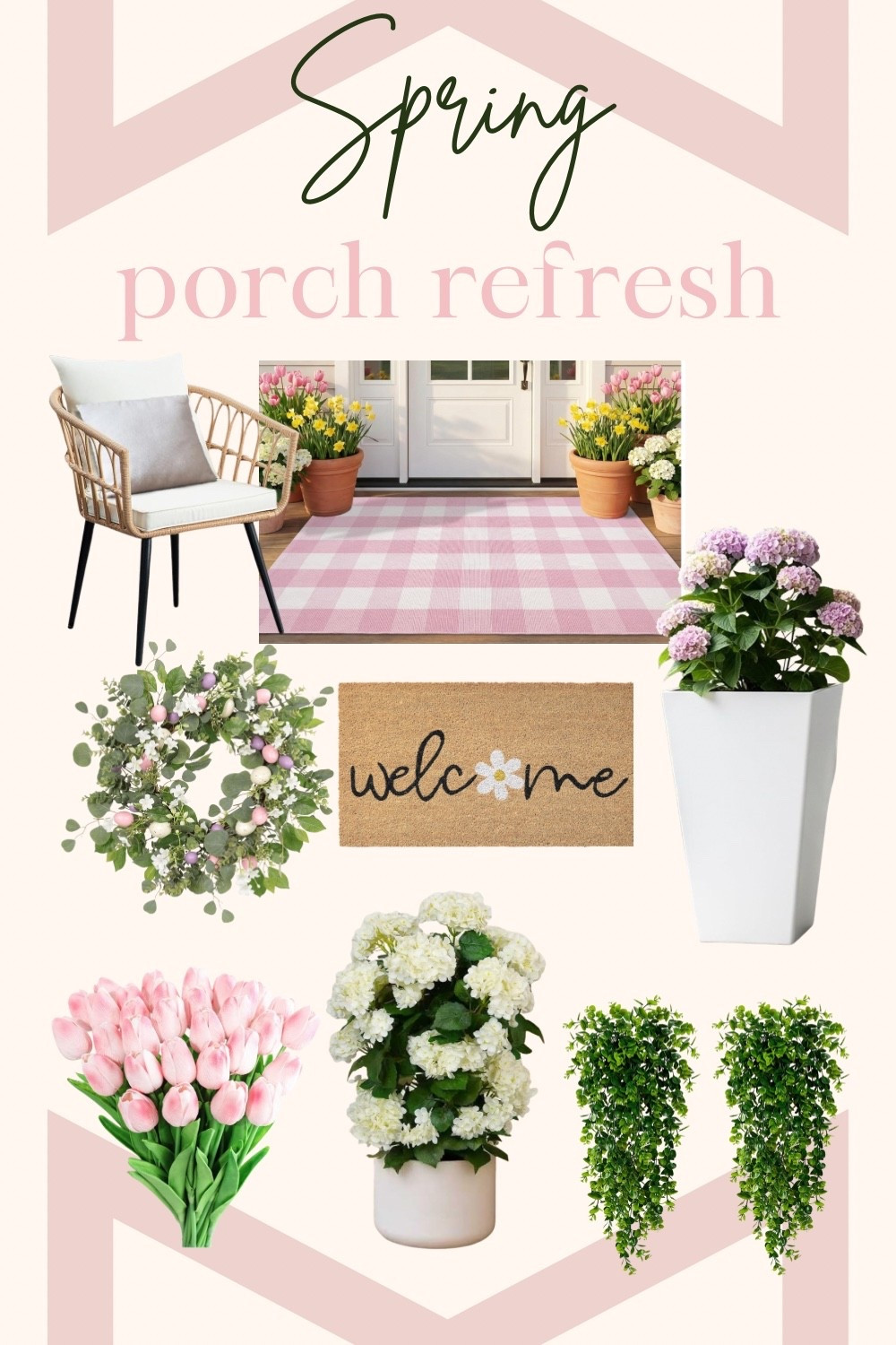 Soft, cozy, and a little bit of pink 🌸
Refreshing our porch for spring with simple layers—florals, texture, and pieces that instantly make it feel warm and welcoming.

I love how just a few swaps (a rug, planters, and fresh florals) can completely change the feel of your entry 🤍
Everything is linked to recreate this look or mix into your own spring porch refresh ✨

#LTKhome #LTKfinds #LTKseasonal #springdecor #porchdecor #outdoorstyling #amazonhome #homedecorfinds #cozyhome #neutralhome #springrefresh #frontporchdecor #homestyling #easterdecor