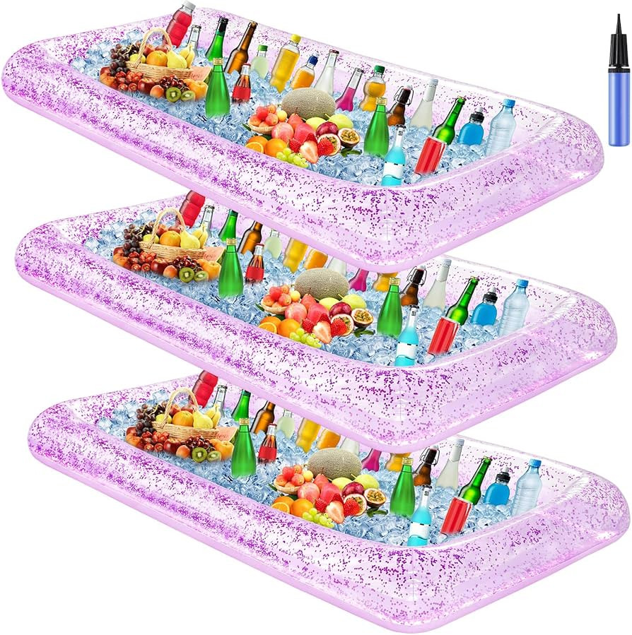 Leitee 3 Pcs Inflatable Serving Bar/Ice Buffet Serving Tray Drink Cooler with Drain Plug Inflatab... | Amazon (US)