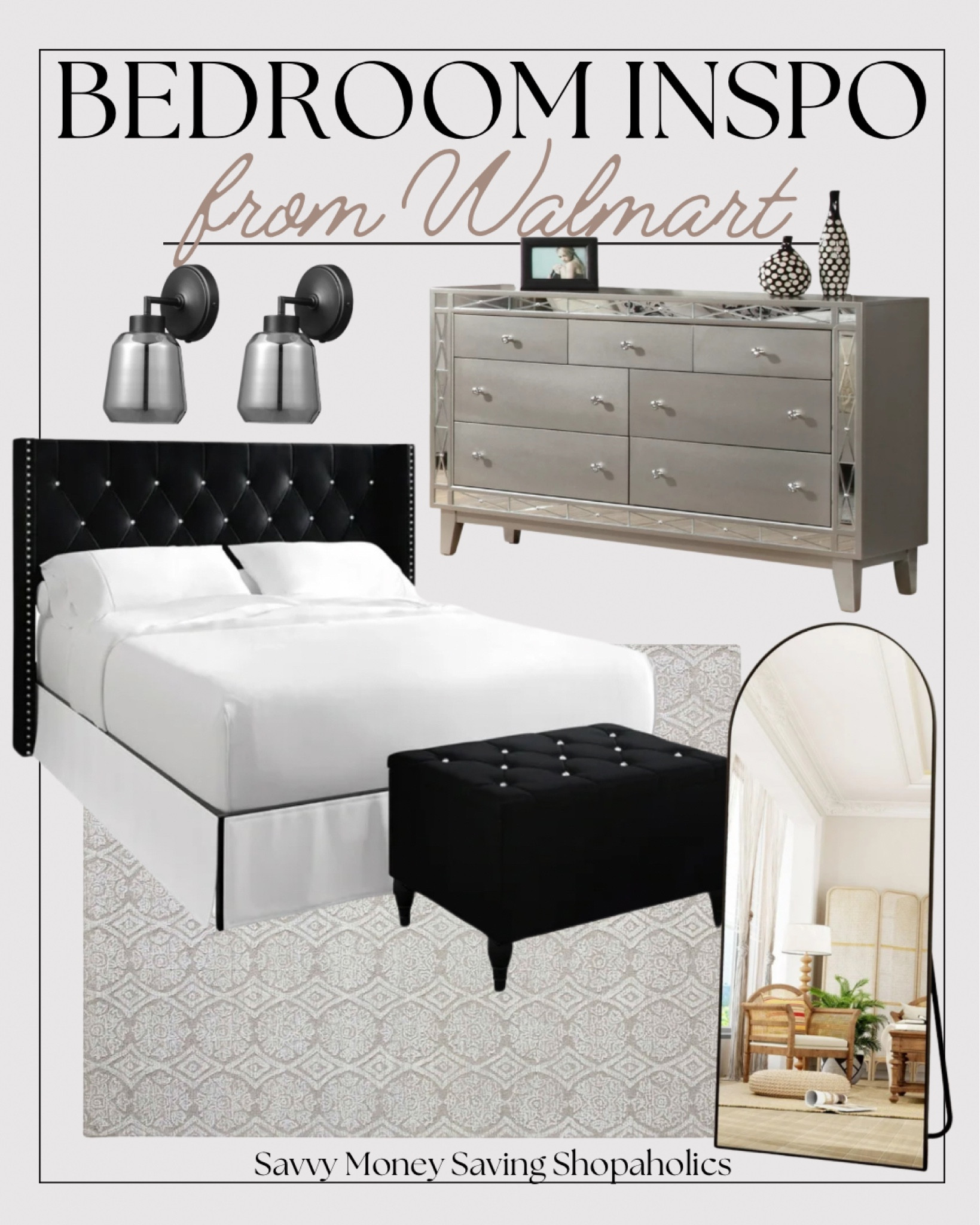 OBSESSING over that black velvet bed and bench set!! 😍😍 But if you don’t want black there’s 5 other color options! 

#LTKHome