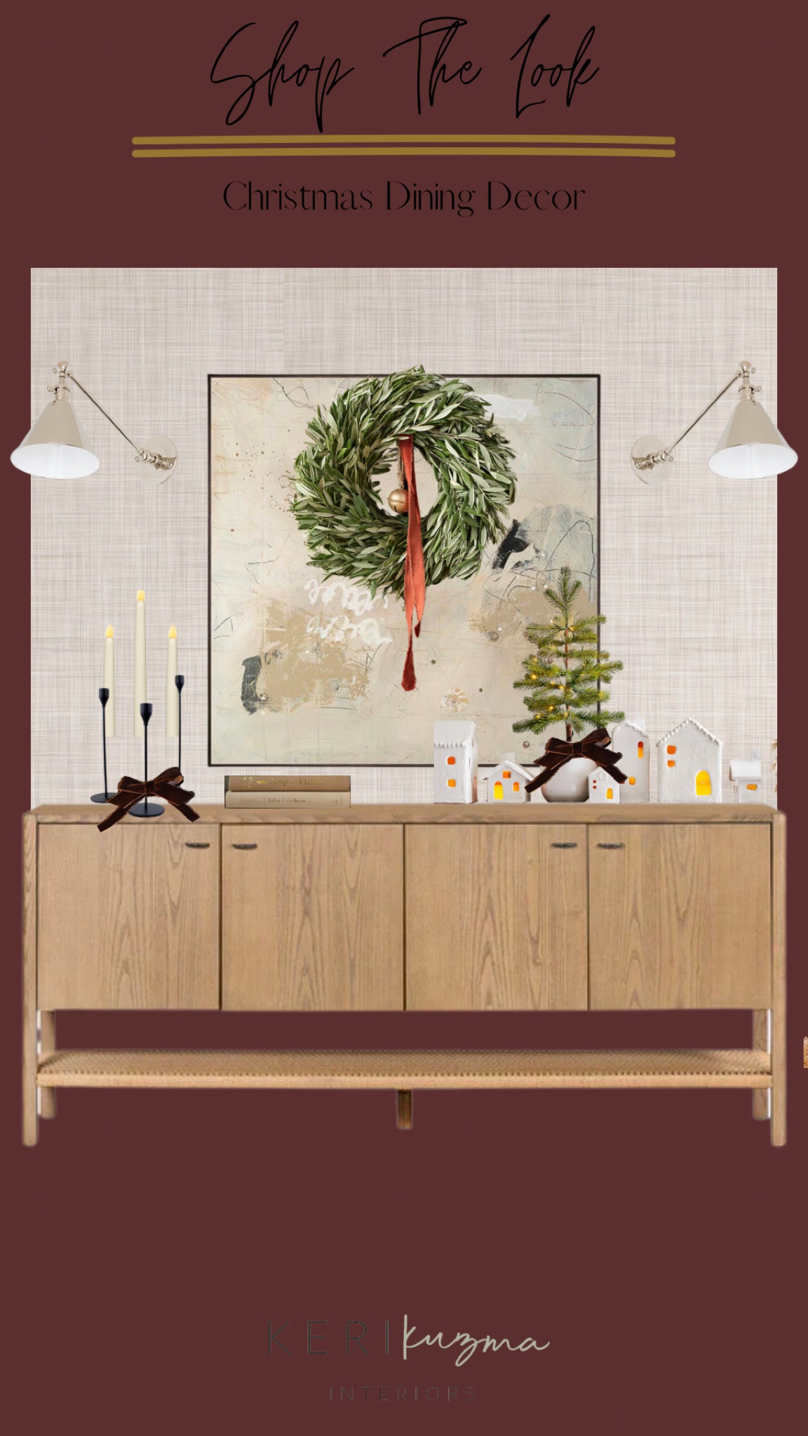 Holiday decor, Christmas decor, dining room furniture, sideboard, home decor, home styling, mood boards, design inspo 

#LTKSeasonal #LTKhome #LTKHoliday