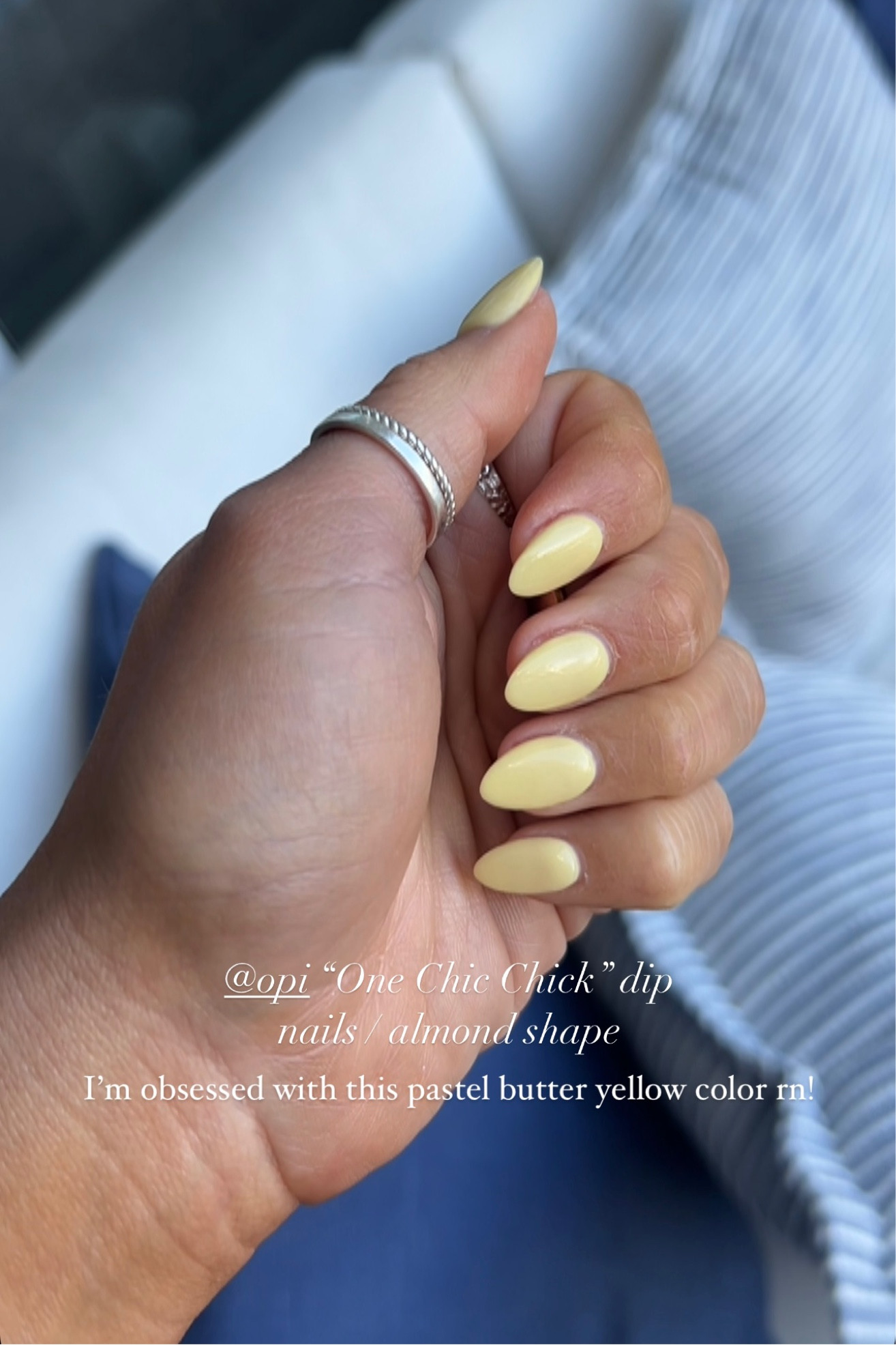 Loving this yellow color by OPI for spring and summer! The person pale pastel butter yellow! I have the dip powder in an almond shape! 

#LTKbeauty #LTKSeasonal