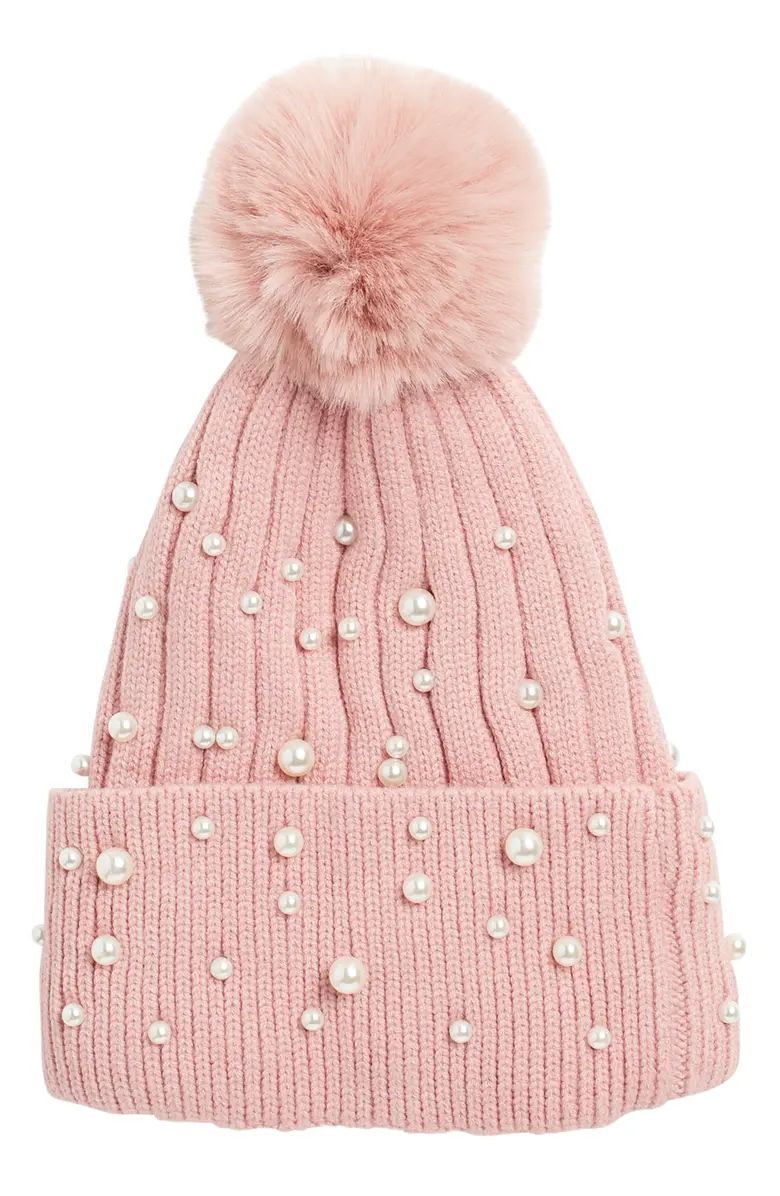 Pearl Pompom Beanie | Nordstrom Rack