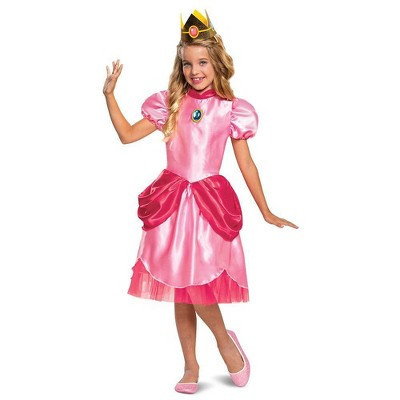 Kids' Super Mario Princess Peach Halloween Costume Dress with Headpiece 4-6x | Target