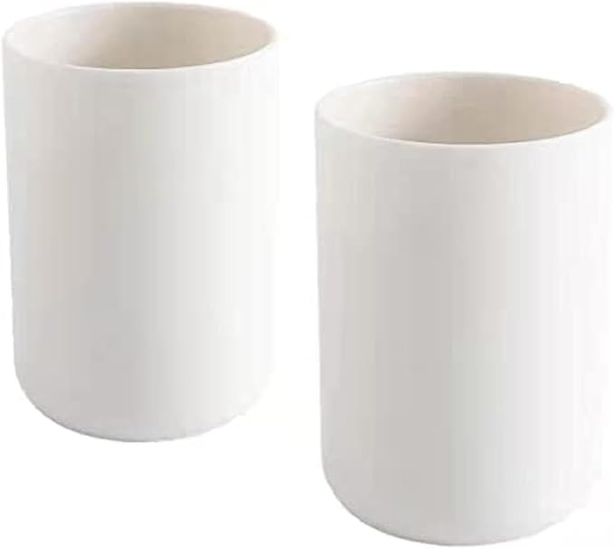 Bathroom Tumbler, Unbreakable Dishwasher Safe Drink Cup 300ml, 2 pieces (white&white) | Amazon (US)