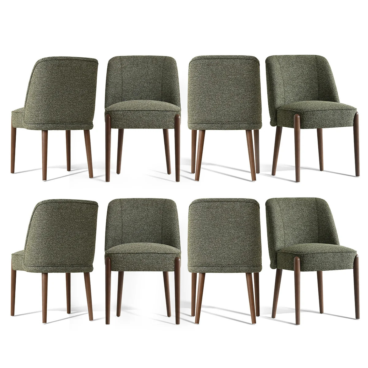 Upholstered Side Dining Chairs With Solid Wood Legs (Set of 8) | Wayfair North America