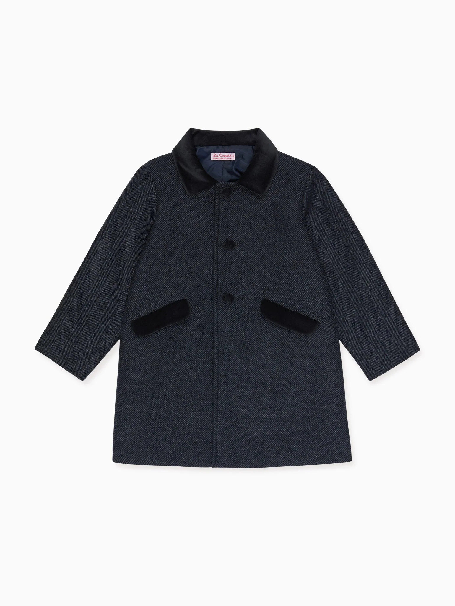 Navy Tweed Nardo Boy Coat | La Coqueta (US)