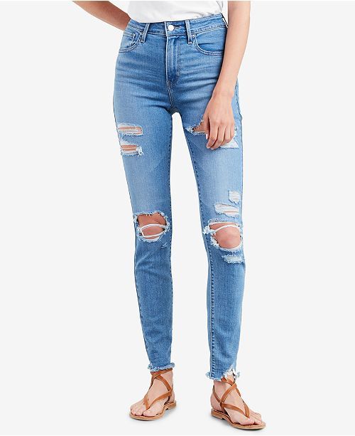 Levi's 721 High-Rise Ripped Skinny Jeans & Reviews - Jeans - Juniors - Macy's | Macys (US)
