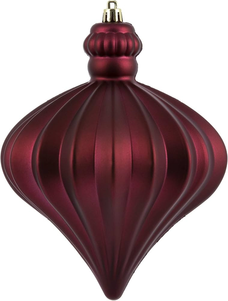 Vickerman 6" Berry Red Matte Onion Drop Christmas Ornament, 4 per Bag | Amazon (US)