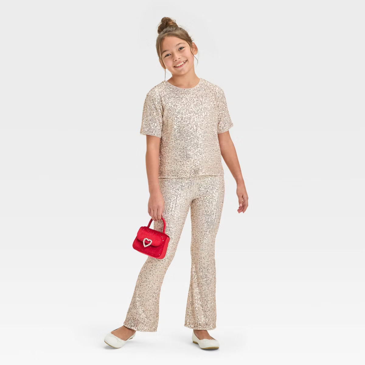 Girls' Short Sleeve Sequin Party Top - Cat & Jack™ | Target