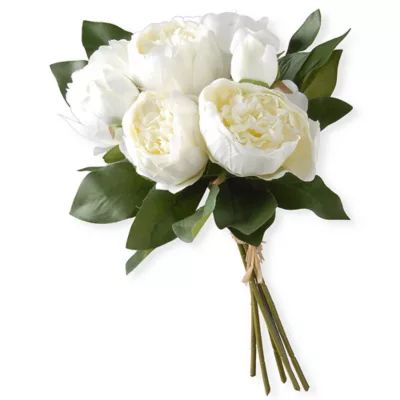 National Tree Company 12-Inch Artificial Peony Arrangement in White | Bed Bath & Beyond