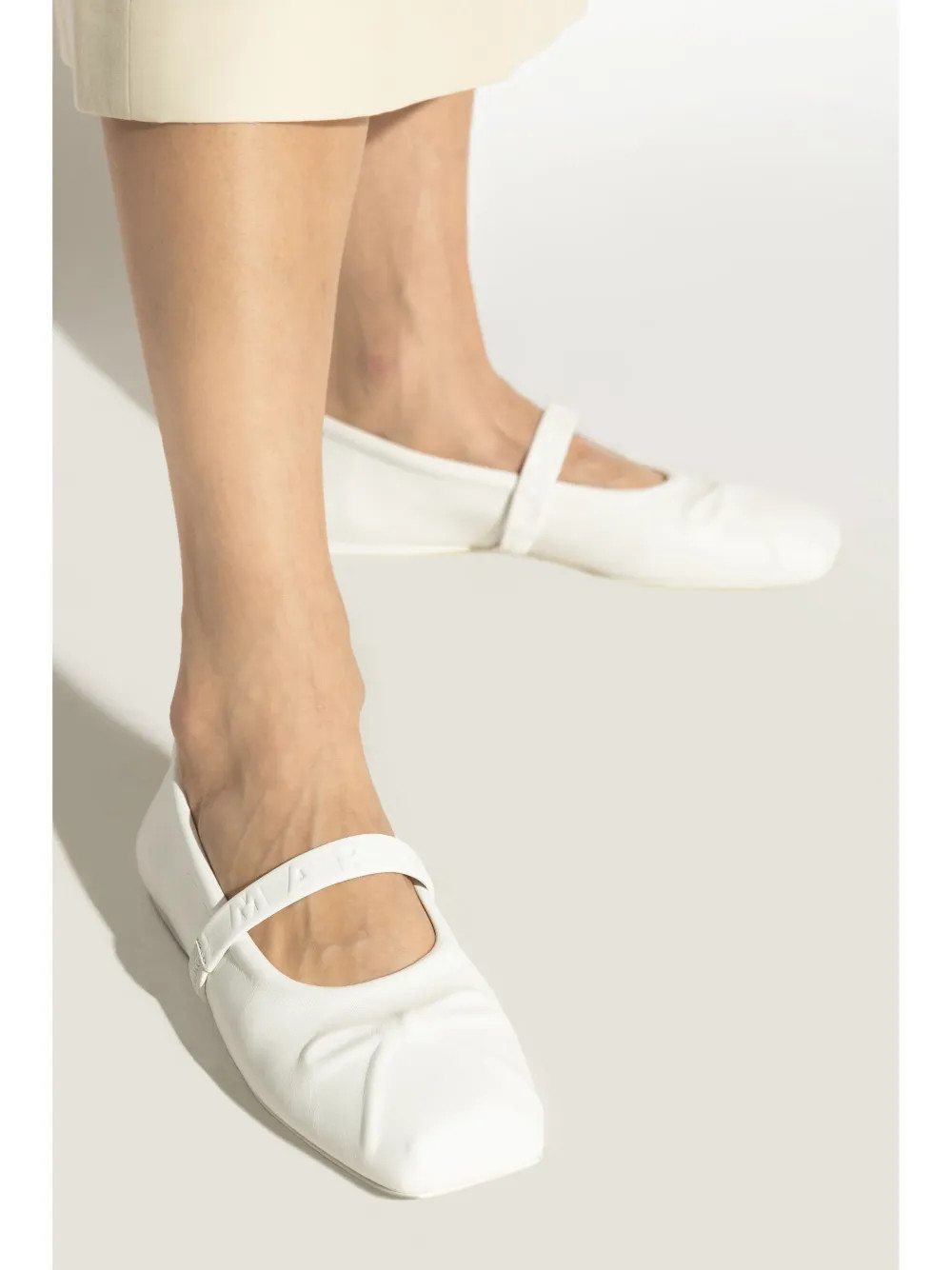 Marni Leather Ballet Flats | White | FARFETCH UK | Farfetch Global
