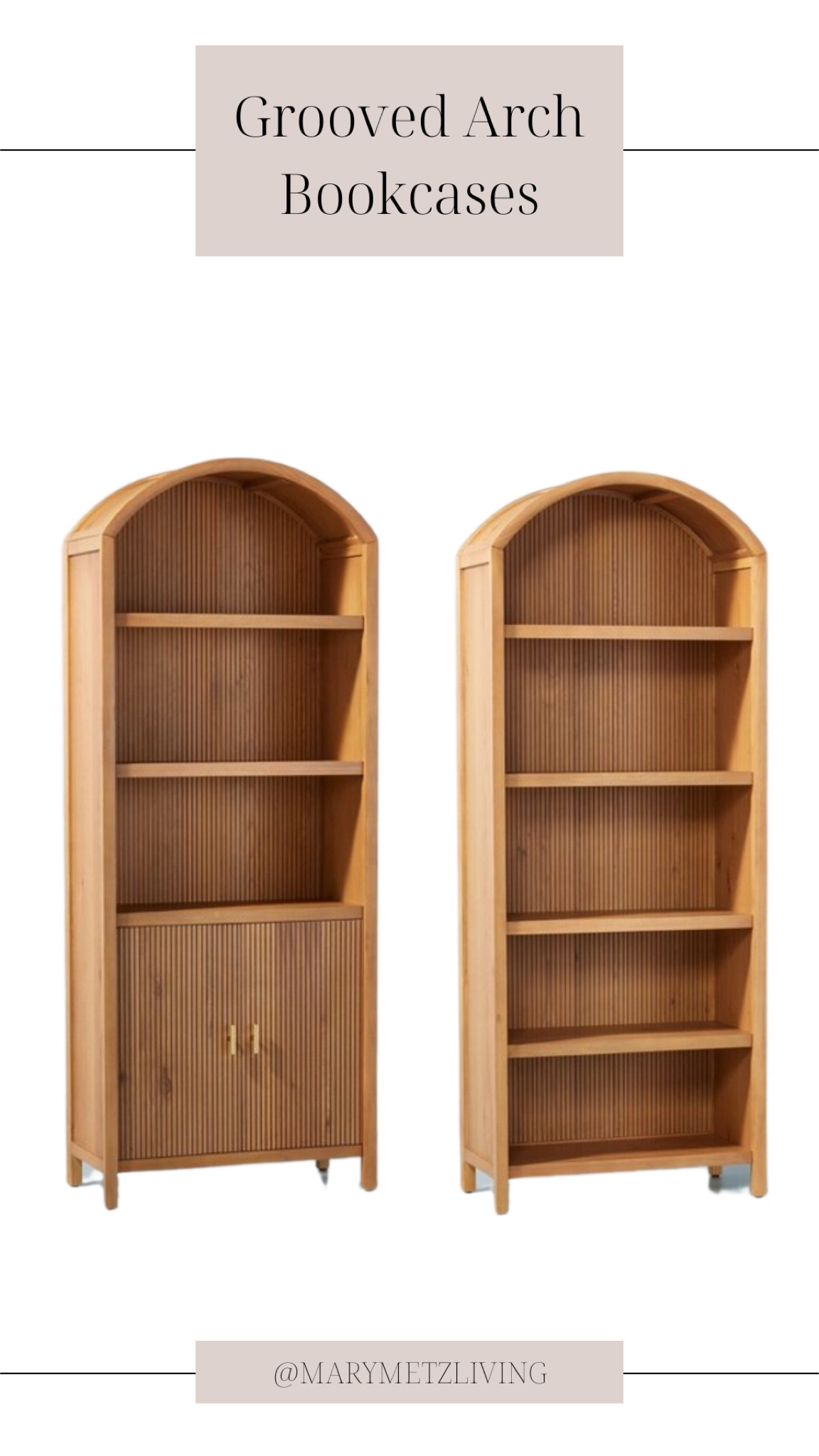 These gorgeous fluted/grooved arch bookcases back in stock!!

#LTKsalealert #LTKFind #LTKhome