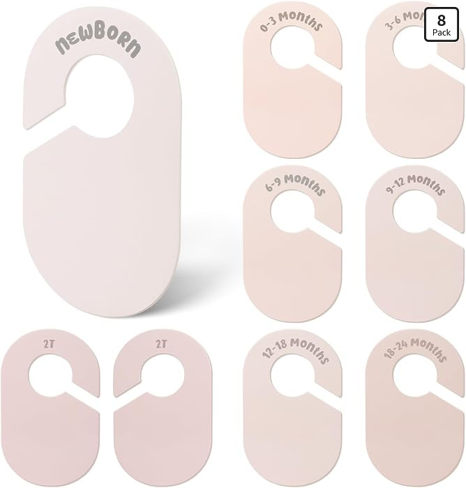 MEILIDY Double Sided Baby Closet Dividers for Newborn to 2T, Pink, 8 Pcs | Amazon (US)