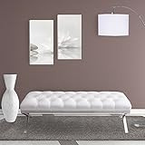 Armen Living Milo Bench in White Faux Leather and Brushed Stainless Steel Finish | Amazon (US)