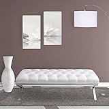Armen Living Milo Bench in White Faux Leather and Brushed Stainless Steel Finish | Amazon (US)