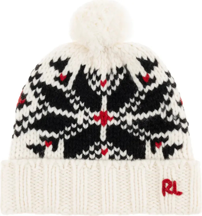 Polo Ralph Lauren Snowflake Wool Pompom Beanie | Nordstrom | Nordstrom