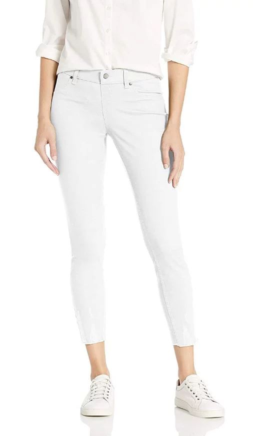 HUE Women's Ultra Soft Denim Fringe Hem Skimmer Jeans, White Small - NEW | Walmart (US)