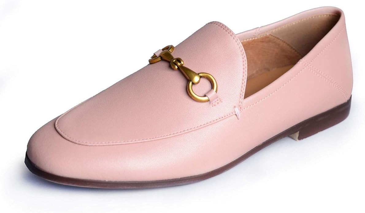 Coonek Women's Loafers,Low Heel Flats Leather Slip On for Girls Slides Lady Work Mules | Amazon (US)