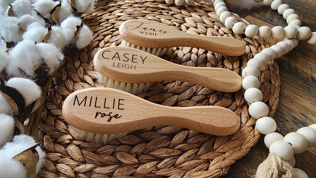 Engraved Baby Hair Brush Personalized Baby Soft Hair Brush Baby Shower Gift - Etsy | Etsy (US)